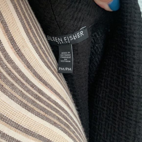 EILEEN Fisher Basket Weave Texture Open Front Style Jacket - Picture 9 of 9